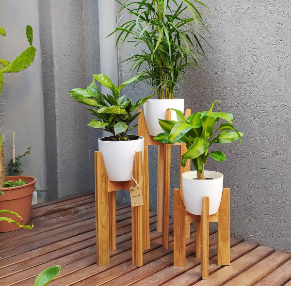 Set de maceteros de madera