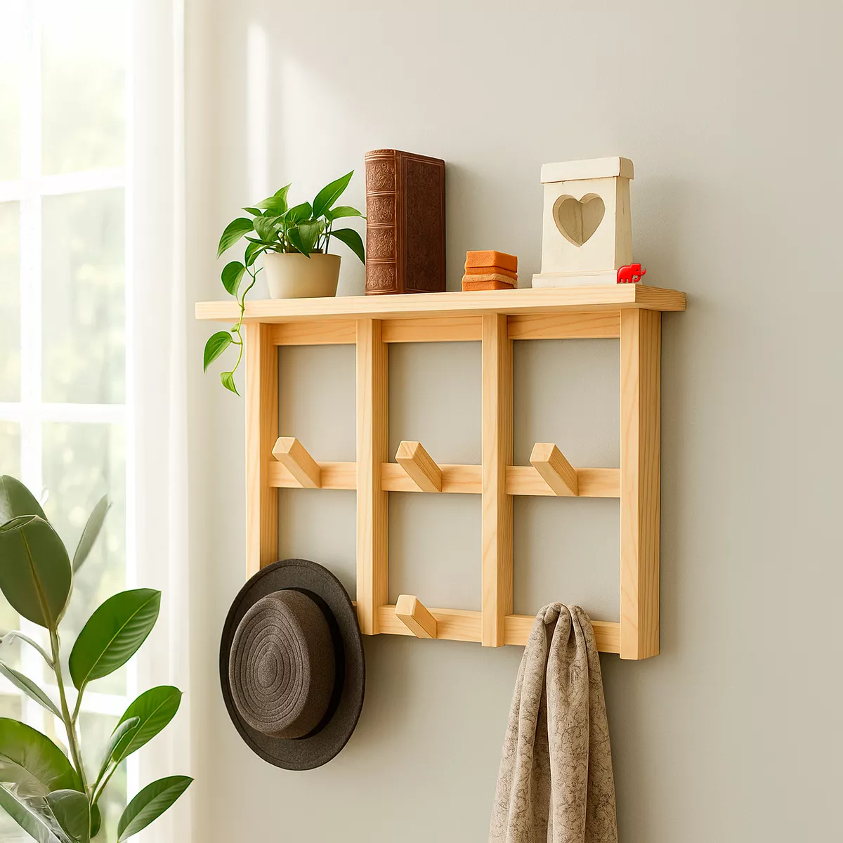 Repisa de pared con compartimentos
